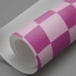 Pink Checkerboard Optical Illusion Pattern Canvas Print - Image 3