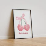 Pink Cherry Bow Ma Cherie Canvas Print - Image 2