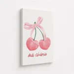 Pink Cherry Bow Ma Cherie Canvas Print - Image 4