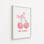 Pink Cherry Bow Ma Cherie Canvas Print - Image 6