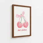 Pink Cherry Bow Ma Cherie Canvas Print - Image 7