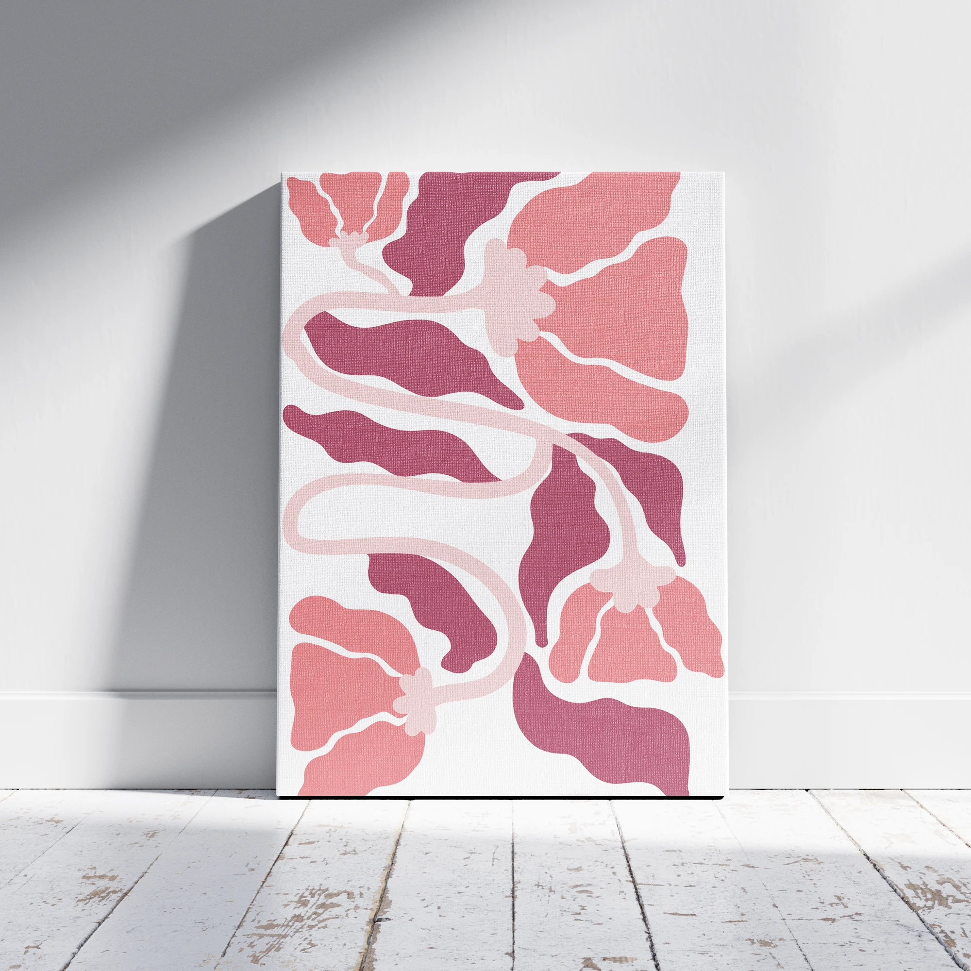 Pink Coral Matisse Inspired Abstract Shapes_Featured Image 1 Pink Coral Matisse Inspired Abstract Shapes Canvas Print - Image 1