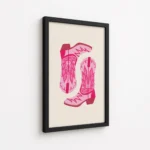 Pink Cowgirl Boots Western Fashion Canvas Print - Image 5