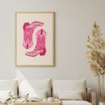 Pink Cowgirl Boots Western Fashion Canvas Print