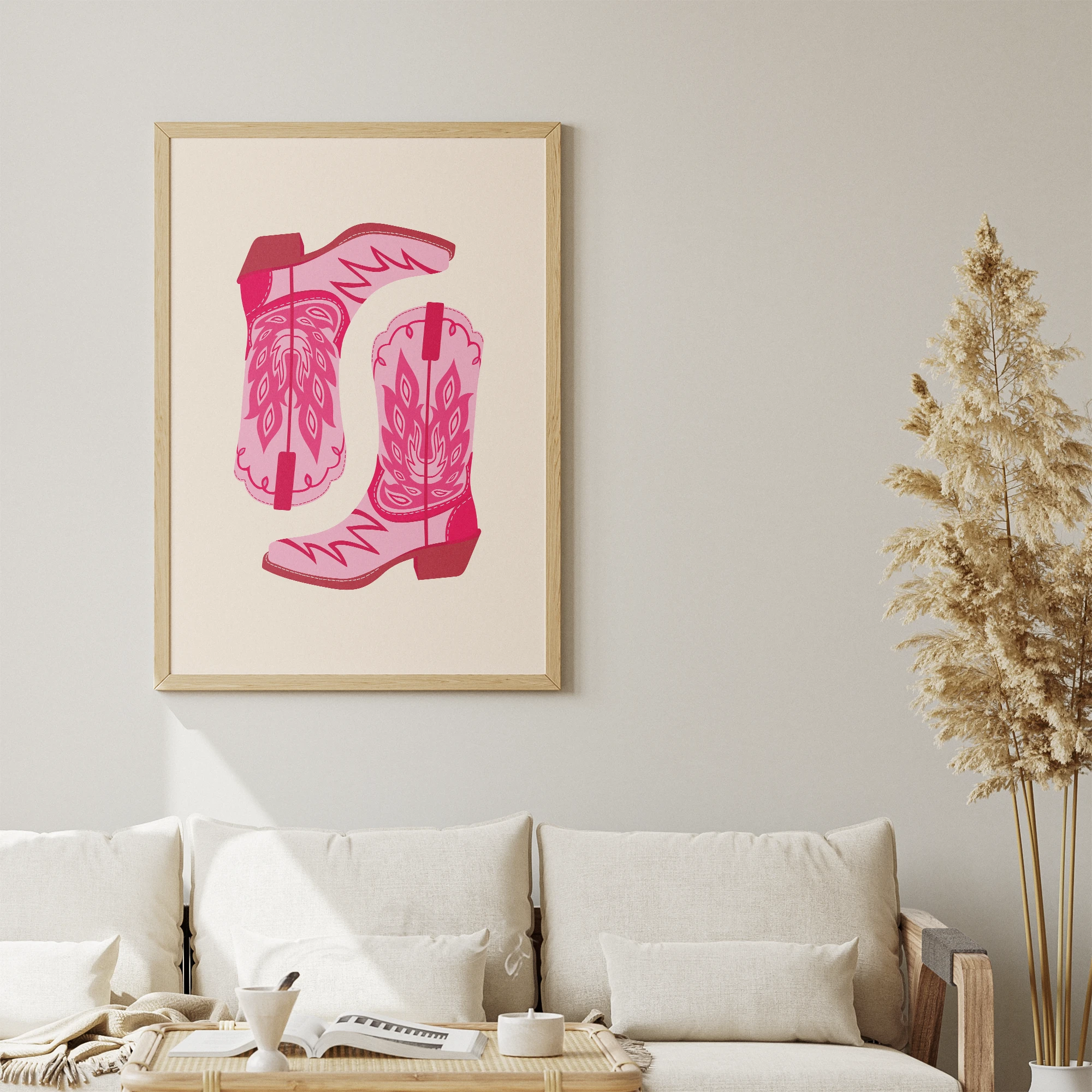 Pink Cowgirl Boots Western Fashion_Featured Image 1 Pink Cowgirl Boots Western Fashion Canvas Print - Image 1