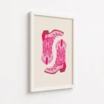 Pink Cowgirl Boots Western Fashion Canvas Print - Image 6