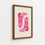 Pink Cowgirl Boots Western Fashion Canvas Print - Image 7