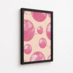 Pink Disco Ball Repeating Pattern Canvas Print - Image 5