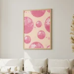 Pink Disco Ball Repeating Pattern Canvas Print - Image 2