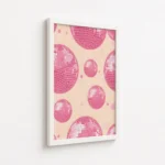 Pink Disco Ball Repeating Pattern Canvas Print - Image 6