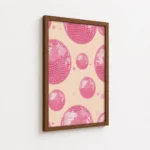Pink Disco Ball Repeating Pattern Canvas Print - Image 7