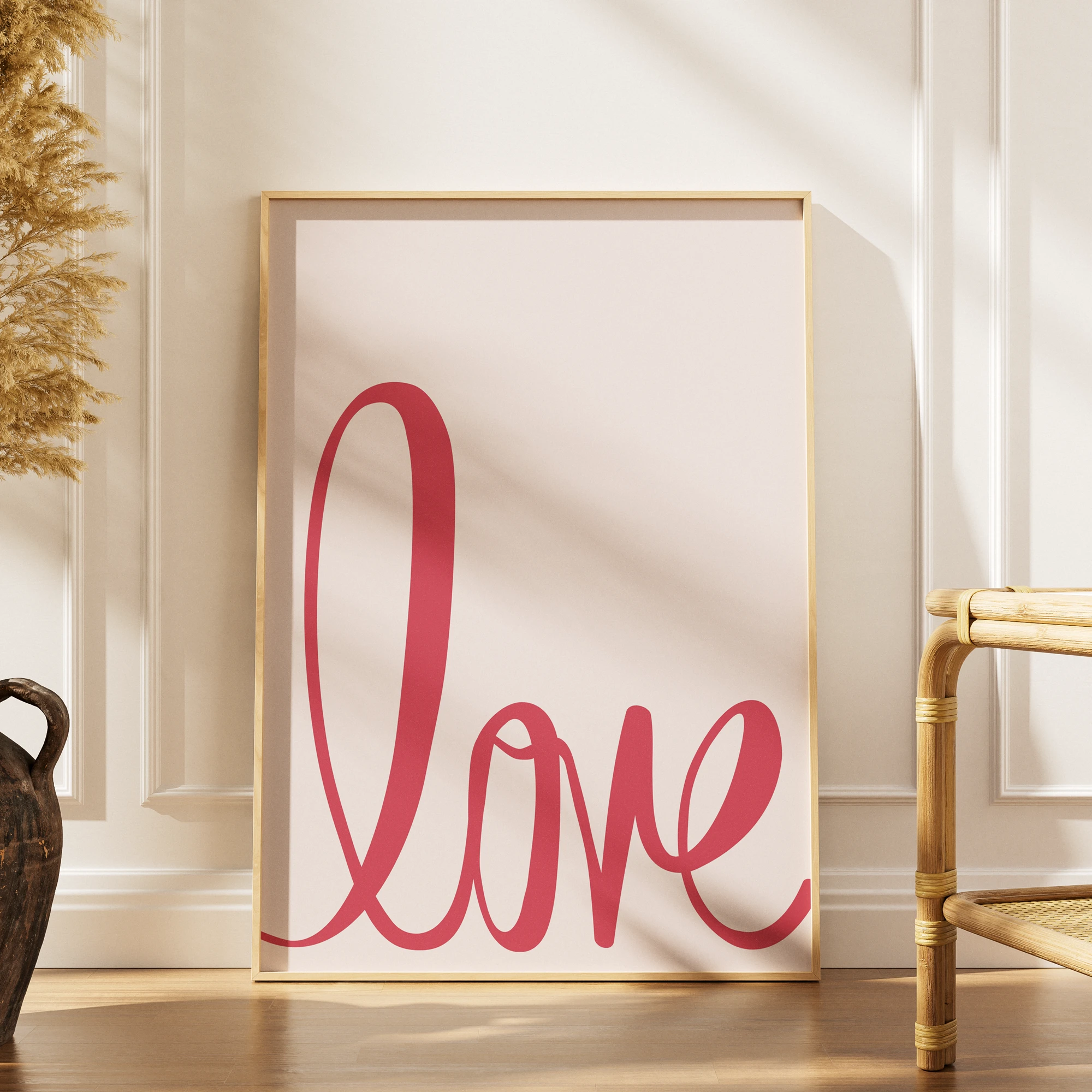 Pink Love Script Typography Poster_Featured Image 1 Pink Love Script Typography Canvas Print - Image 1