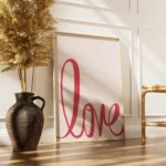 Pink Love Script Typography Canvas Print - Image 2