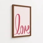 Pink Love Script Typography Canvas Print - Image 7