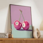 Pink Magic Eight Ball Cherry Canvas Print - Image 2