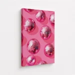 Pink Mirror Disco Ball Canvas Print - Image 4