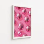 Pink Mirror Disco Ball Canvas Print - Image 6