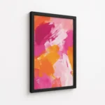 Pink Orange Abstract Brush Painting Canvas Print - Image 5