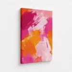 Pink Orange Abstract Brush Painting Canvas Print - Image 4