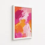 Pink Orange Abstract Brush Painting Canvas Print - Image 6