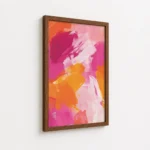 Pink Orange Abstract Brush Painting Canvas Print - Image 7