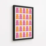 Pink Orange Gummy Bear Pattern Canvas Print - Image 5