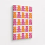 Pink Orange Gummy Bear Pattern Canvas Print - Image 4