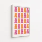Pink Orange Gummy Bear Pattern Canvas Print - Image 6