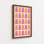 Pink Orange Gummy Bear Pattern Canvas Print - Image 7