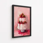 Pink Strawberry Layer Cake Canvas Print - Image 5