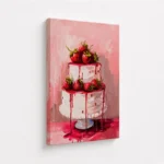Pink Strawberry Layer Cake Canvas Print - Image 4