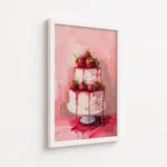 Pink Strawberry Layer Cake Canvas Print - Image 6