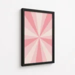 Pink Sunburst Retro Radial Pattern Canvas Print - Image 5