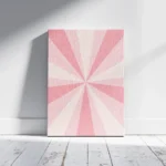 Pink Sunburst Retro Radial Pattern Canvas Print