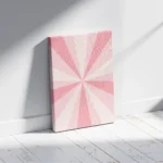 Pink Sunburst Retro Radial Pattern Canvas Print - Image 2
