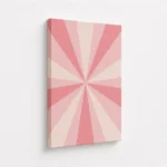 Pink Sunburst Retro Radial Pattern Canvas Print - Image 4