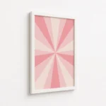 Pink Sunburst Retro Radial Pattern Canvas Print - Image 6