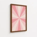 Pink Sunburst Retro Radial Pattern Canvas Print - Image 7