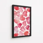 Pink Watercolor Heart Pattern Canvas Print - Image 5