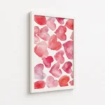 Pink Watercolor Heart Pattern Canvas Print - Image 6