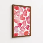 Pink Watercolor Heart Pattern Canvas Print - Image 7