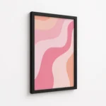 Pink Wavy Abstract Retro Canvas Print - Image 5