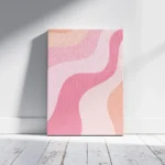 Pink Wavy Abstract Retro Canvas Print