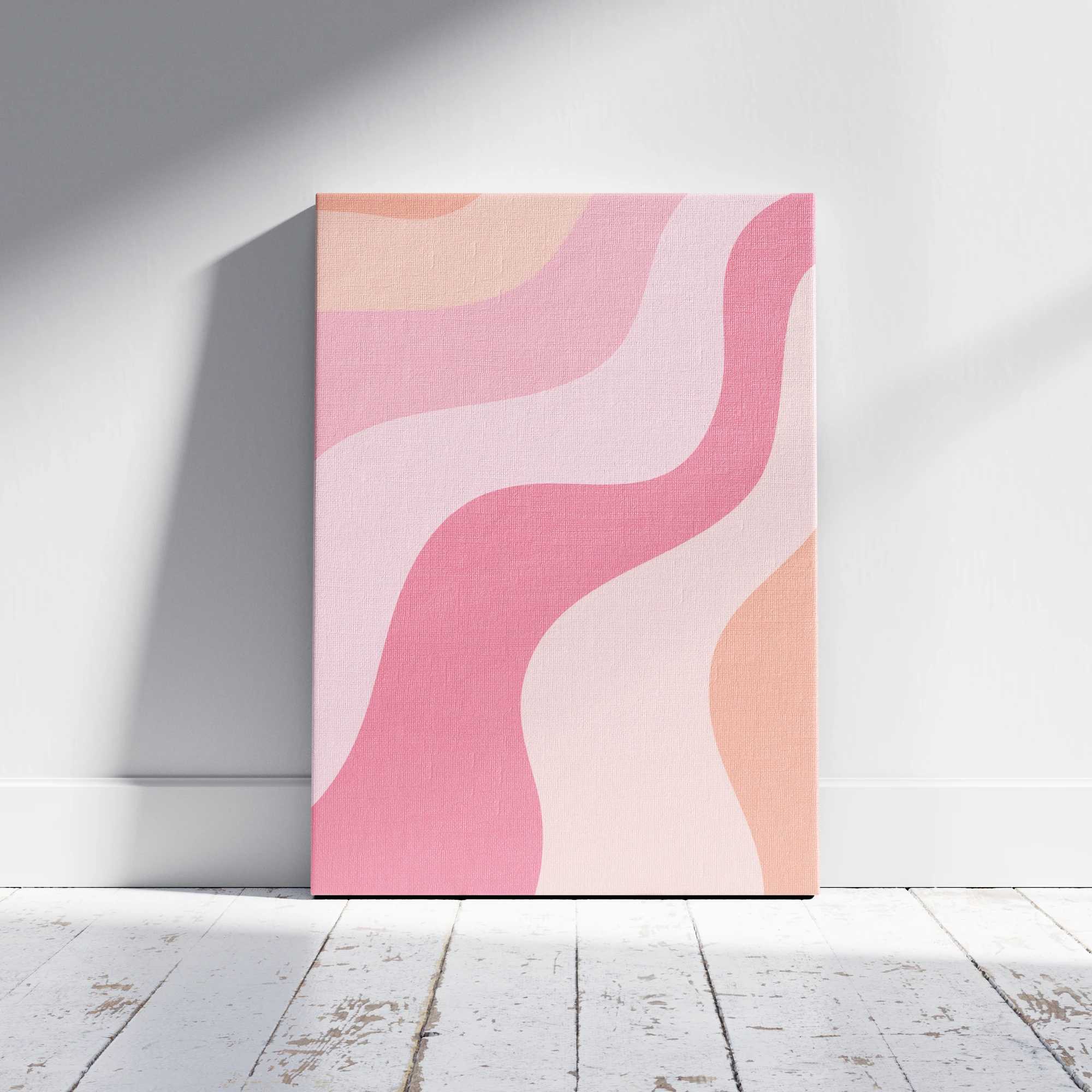 Pink Wavy Abstract Retro Wall Art_Featured Image 1 Pink Wavy Abstract Retro Canvas Print - Image 1