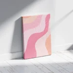 Pink Wavy Abstract Retro Canvas Print - Image 2