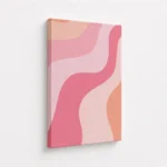 Pink Wavy Abstract Retro Canvas Print - Image 4