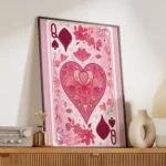 Queen Of Spades Floral Playing Card Canvas Print - Image 2