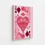 Queen Of Spades Floral Playing Card Canvas Print - Image 4