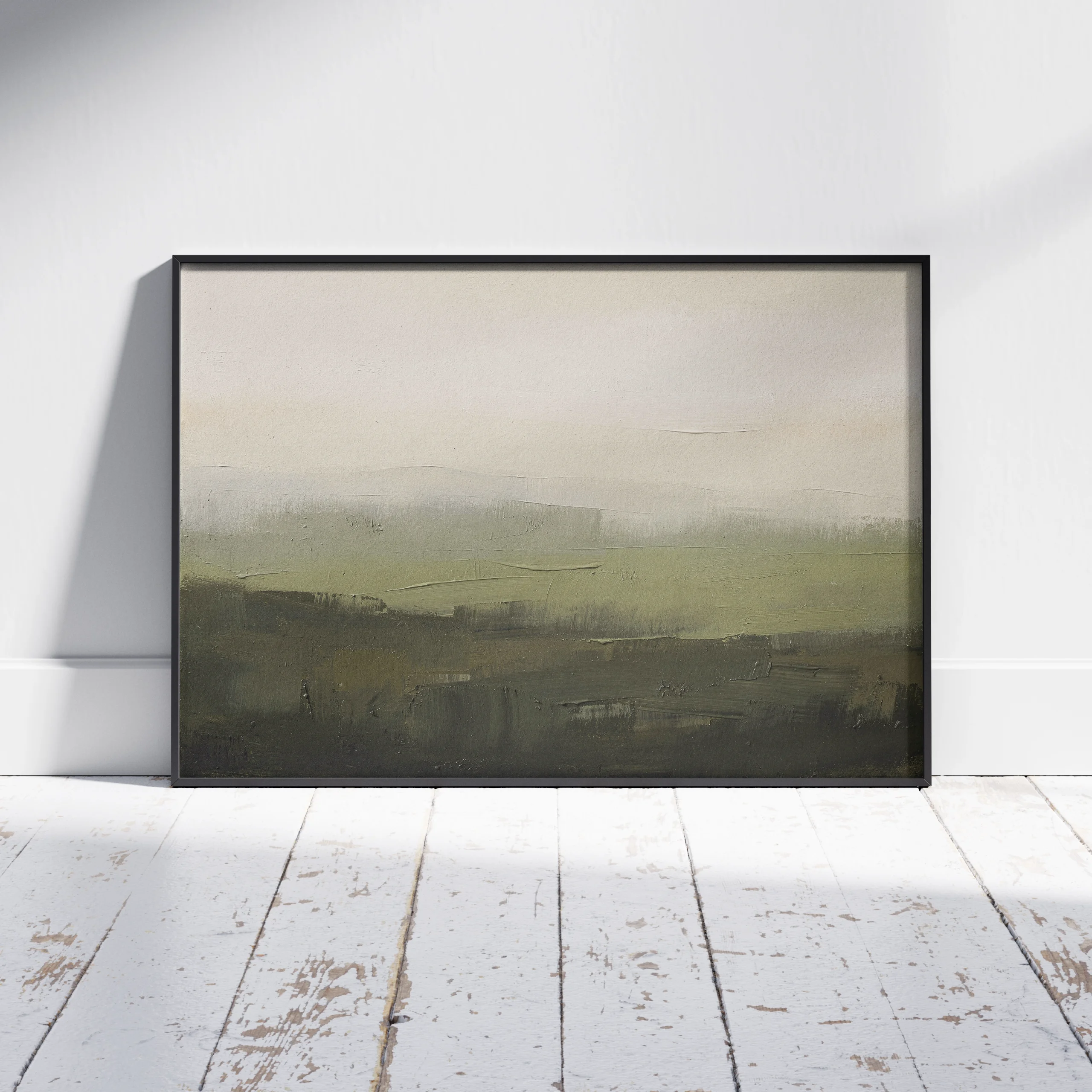 Quiet Meadow Fog Quiet Meadow – Minimal Abstract Landscape Canvas Print - Image 1