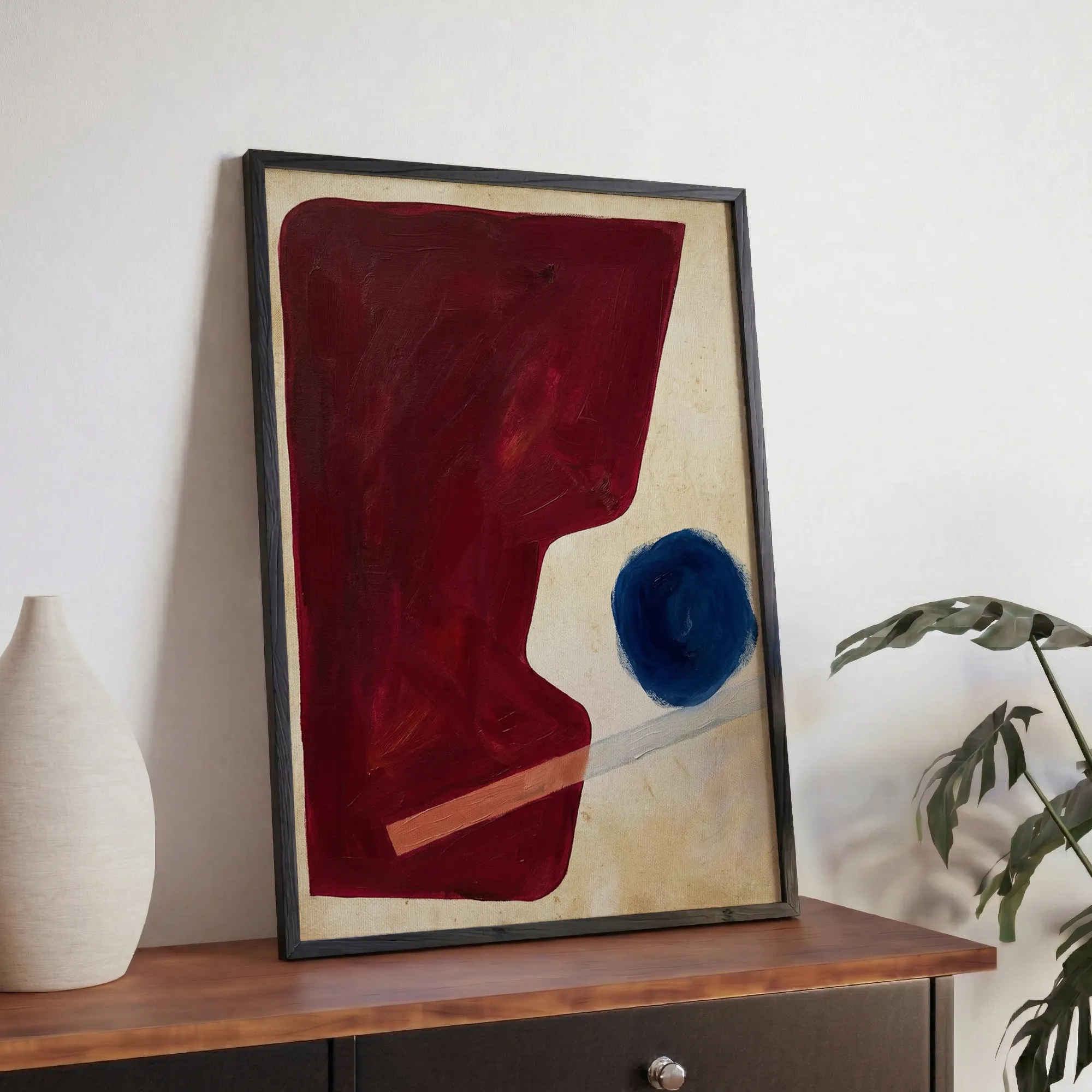 Red Bold Abstract Shape Modern Statement Wall Art_Featured Image 1 Red Bold Abstract Shape Modern Statement Wall Art - Image 1